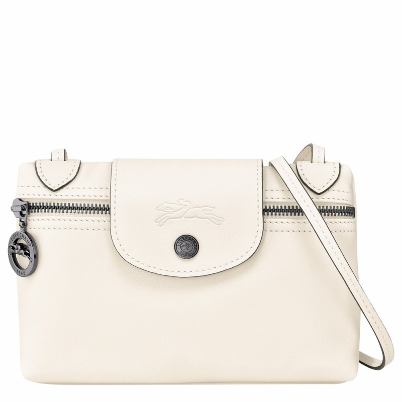 White Longchamp Box-Trot M Women's Crossbody Bags